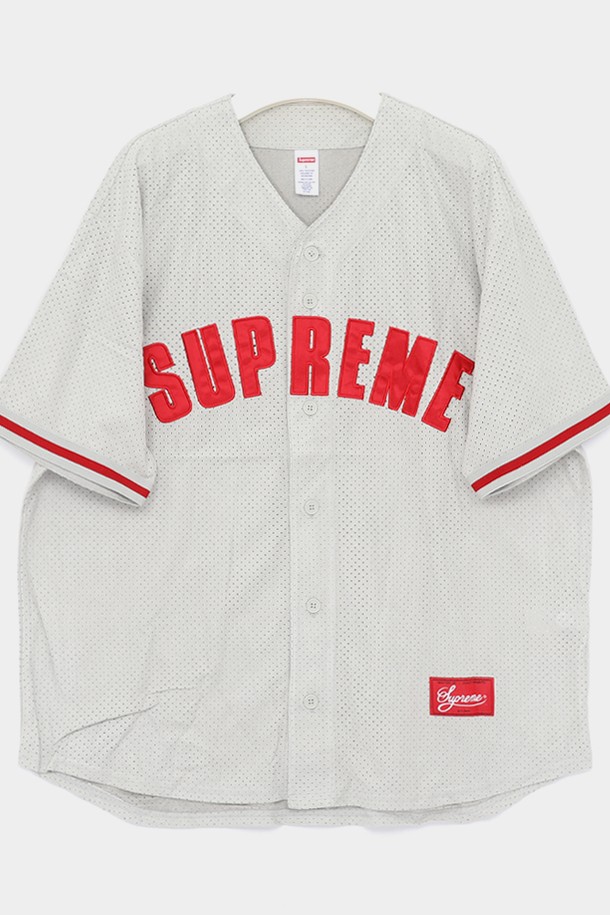 SUPREME - 반팔티셔츠 - 슈프림 울트라스웨이드 메쉬 베이스볼 저지 남성 티셔츠 SS24KN22 GREY