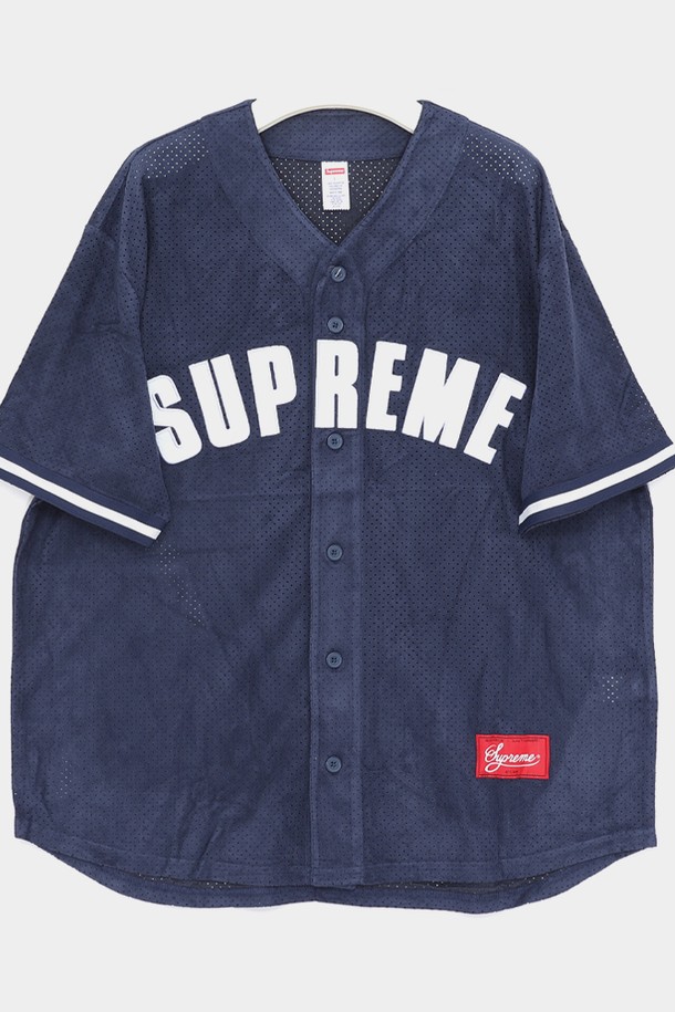 SUPREME - 반팔티셔츠 - 슈프림 울트라스웨이드 메쉬 베이스볼 저지 남성 티셔츠 SS24KN22 NAVY