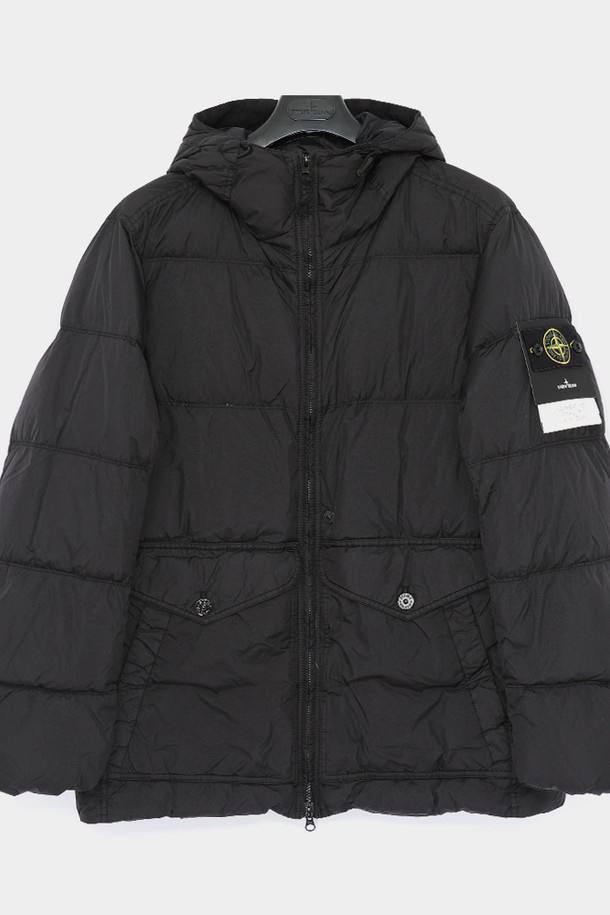 STONE ISLAND - 다운/패딩 - 스톤아일랜드 24FW 와펜로고 크링클랩스 후드 패딩 남성 자켓 811540723 V0029