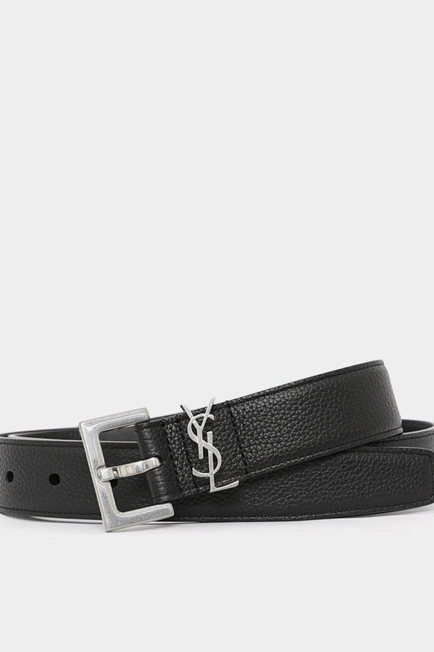 SAINT LAURENT - 벨트 - 생로랑 24FW 모노그램 YSL로고 3CM 남성 벨트 634440 DTI0E 1000