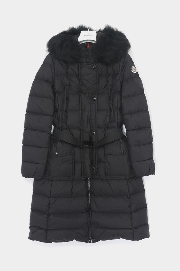 MONCLER - 점퍼 - 몽클레어 24FW 끌로에 패치로고 벨트 후드퍼 롱패딩 여성 자켓 1C00023 5968E 999 KHLOE