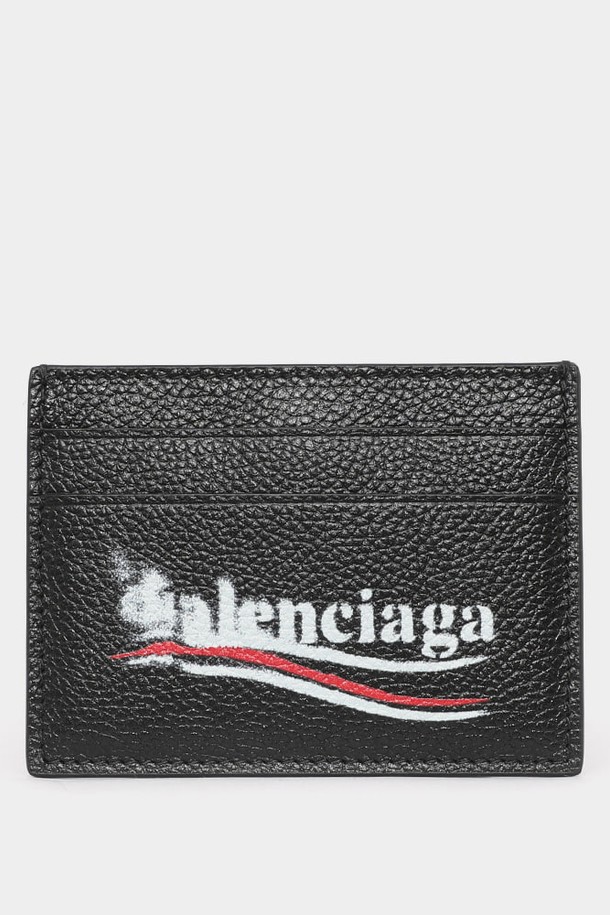 BALENCIAGA - 지갑 - 발렌시아가 24FW 웨이브로고 레더 남성 카드지갑 594309 2AA3B 1000