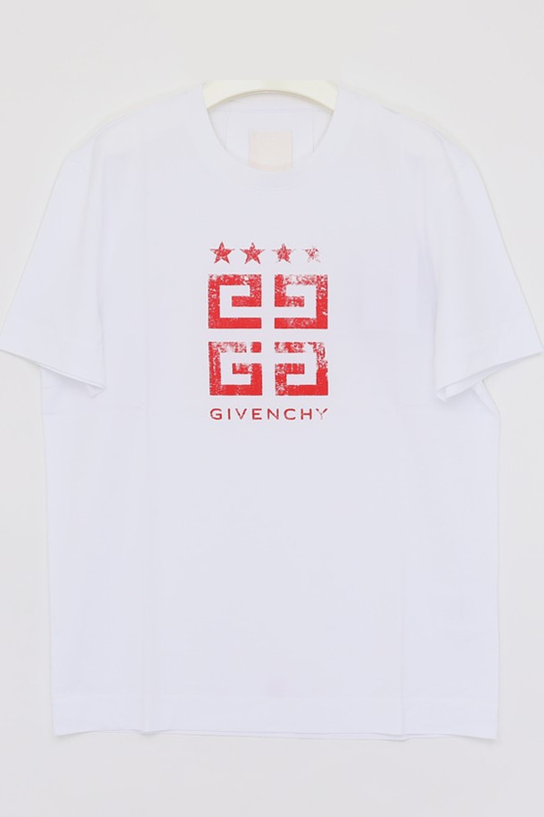 GIVENCHY - 반팔티셔츠 - 지방시 4G 빈티지 스타 로고 반팔 남성 티셔츠 BM716G3YEL 112