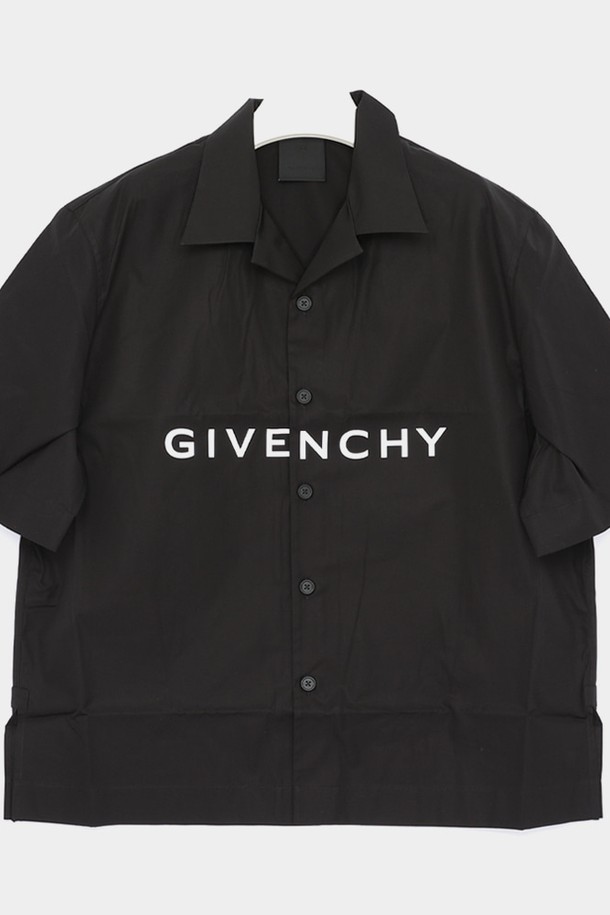 GIVENCHY - 반팔셔츠 - 지방시 로고 포플린 하와이안 남성 반팔 셔츠 BM60T51YC8 001