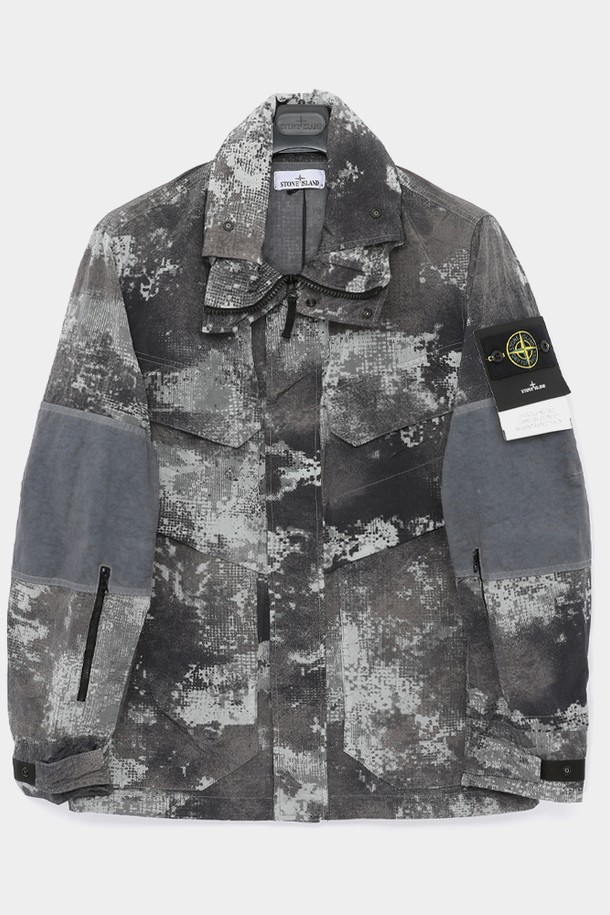 STONE ISLAND - 사파리/필드자켓 - 스톤아일랜드 그리드 카모 에코닐 나일론 남성 자켓 8015438E1 V0060