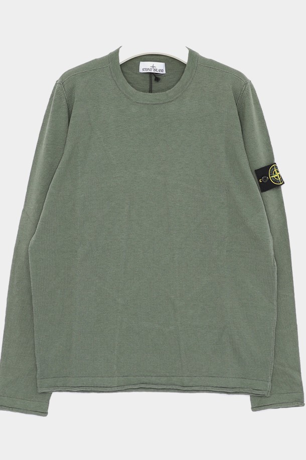 STONE ISLAND - 스웨터 - 스톤아일랜드 와펜로고 슬리브 코튼 남성 니트 8015502B0 V0059