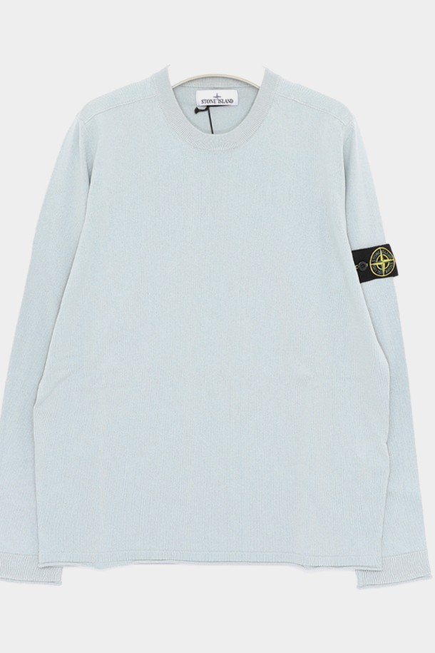 STONE ISLAND - 스웨터 - 스톤아일랜드 와펜 롤업 슬리브 코튼 남성 니트 8015532B9 V0041