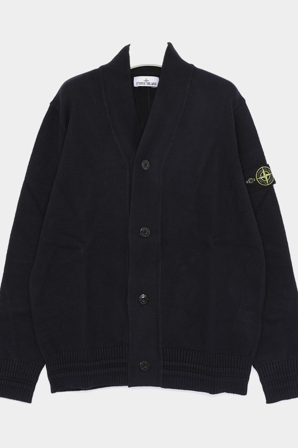 STONE ISLAND - 가디건 - 스톤아일랜드 24FW 와펜로고 클래식 울 V넥 남성 가디건 8115556A2 V0020