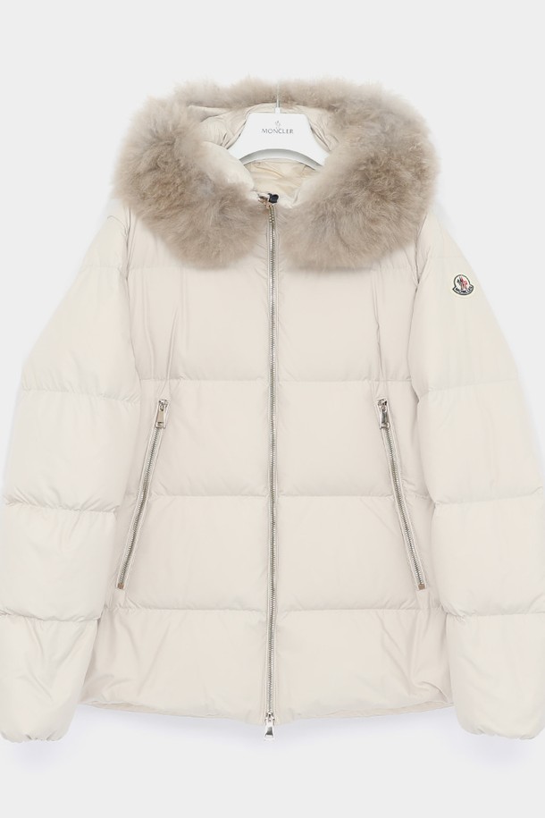 MONCLER - 점퍼 - 몽클레어 24FW 라이체퍼 패치로고 후드퍼 패딩 여성 자켓 1A00174 54AQE 051 LAICHEFUR