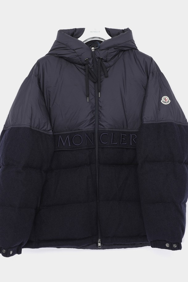 MONCLER - 다운/패딩 - 몽클레어 24FW 안드레스 패치로고 울 믹스 후드 패딩 남성 자켓 1A00146 M5113 742 ANDRES