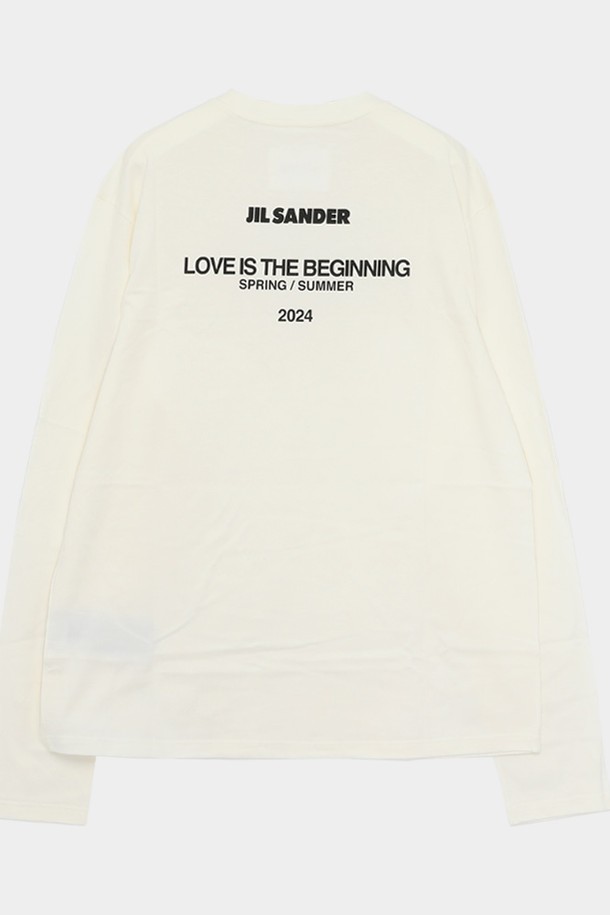 JIL SANDER - 긴팔티셔츠 - 질샌더 백프린팅로고 롱슬리리브 긴팔 남성 티셔츠 J21GC0160 J46219 104