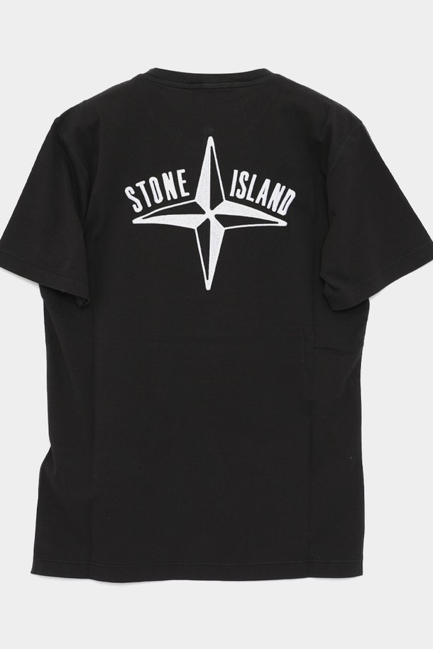 STONE ISLAND - 키즈상의 - 스톤아일랜드키즈 컴퍼스 백 자수로고 반팔 남아 티셔츠 801621071 V0029/12A