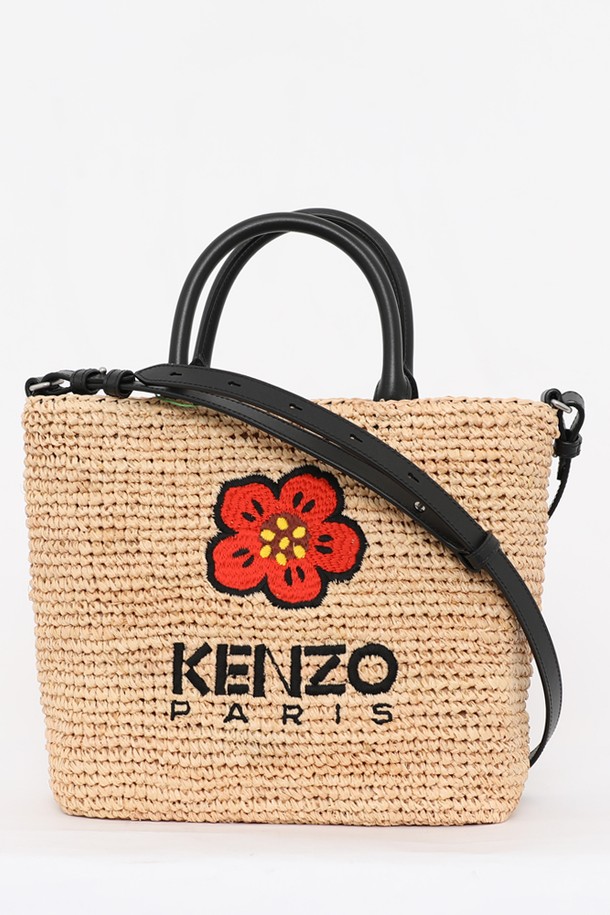 KENZO - 토트백 - 겐조 플라워 자수로고 라피아 스몰 여성 토트백 2SA560 F02 99