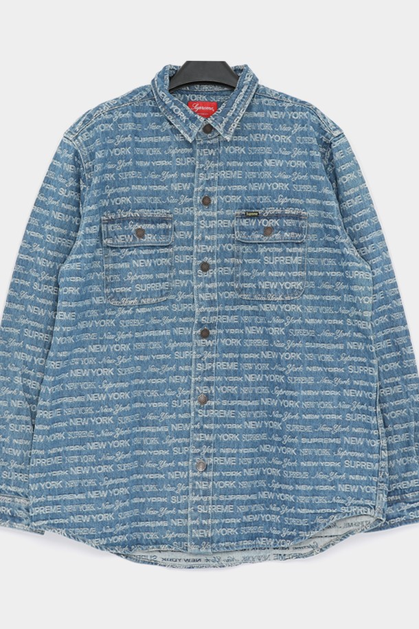 SUPREME - 긴팔셔츠 - 슈프림 멀티 타입 자카드 데님 남성 셔츠 FW22S18 BLUE