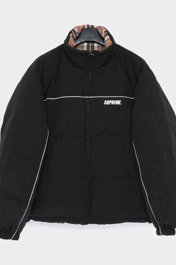 SUPREME - 다운/패딩 - 슈프림 자수로고 리버시블 퍼퍼 패딩 남성 자켓 FW24J108 BLACK