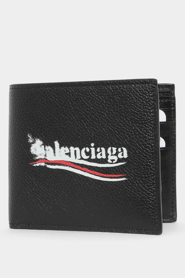 BALENCIAGA - 지갑 - 발렌시아가 24FW 웨이브 르핀트로고 남성 반지갑 594549 2AA3B 1000