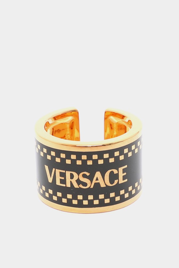 VERSACE - 기타소품 - 베르사체 24FW 골드로고 와이드 밴드 공용 반지 1015199 1A00638 4J120