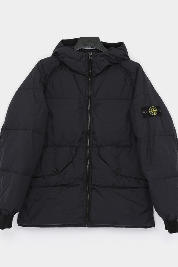 STONE ISLAND - 키즈아우터 - 스톤아일랜드키즈 와펜로고 크링클랩스 후드 남아 패딩 811640223 V0020/10A