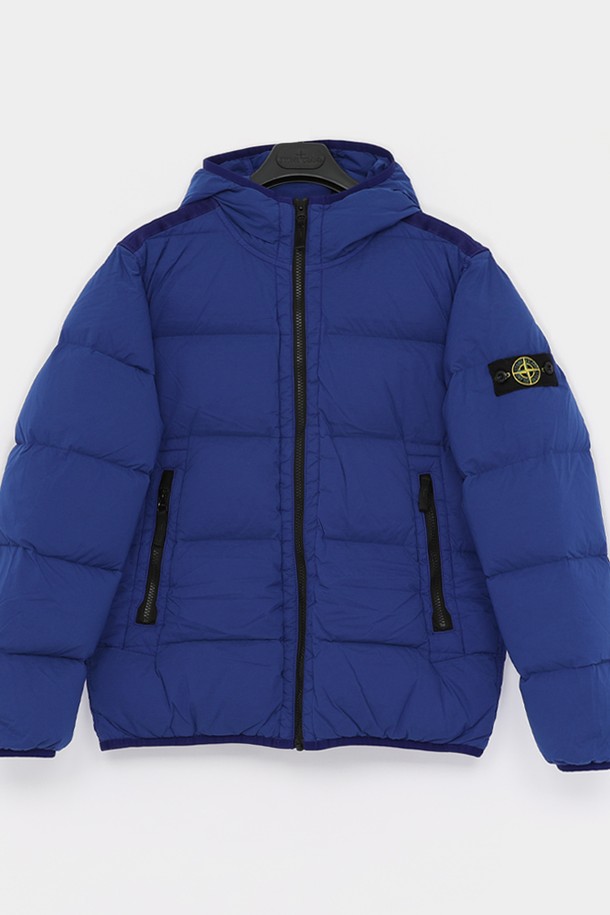 STONE ISLAND - 키즈아우터 - 스톤아일랜드키즈 와펜로고 크링클랩스 후드 남아 패딩 811640328 V0022/12A