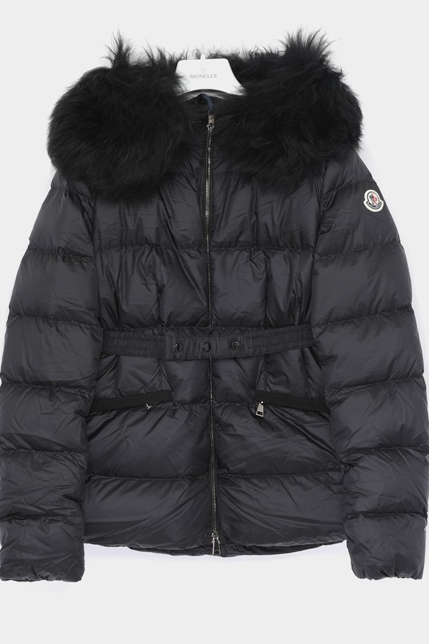 MONCLER - 패딩 - 몽클레어 24FW 보에드 패치로고 벨티드 후드 블랙퍼 패딩 여성 자켓  1A00095 595FE 999 BOED