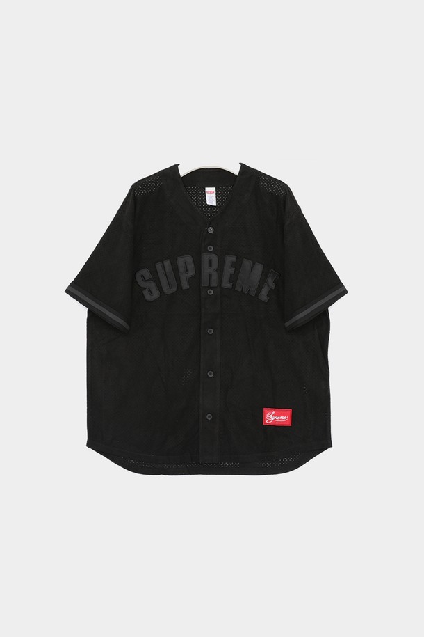 SUPREME - 반팔티셔츠 - 슈프림 울트라스웨이드 메쉬 베이스볼 저지 남성 티셔츠 SS24KN22 BLACK