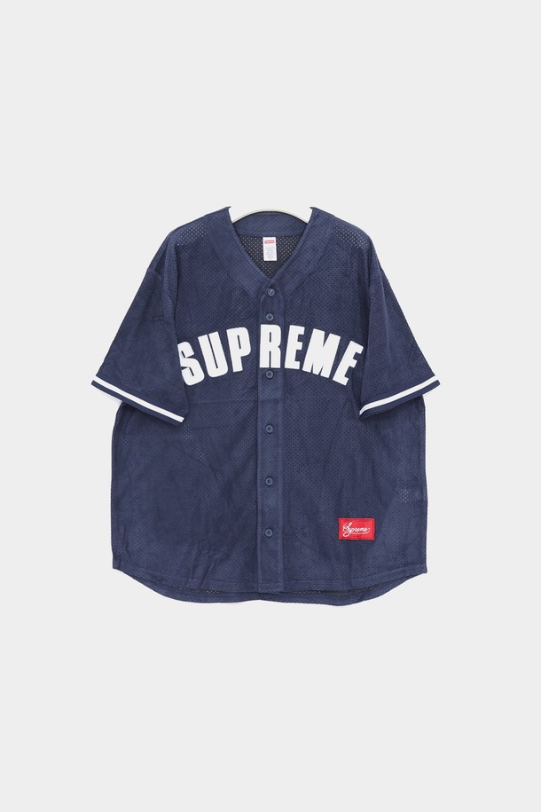 SUPREME - 반팔티셔츠 - 슈프림 울트라스웨이드 메쉬 베이스볼 저지 남성 티셔츠 SS24KN22 NAVY