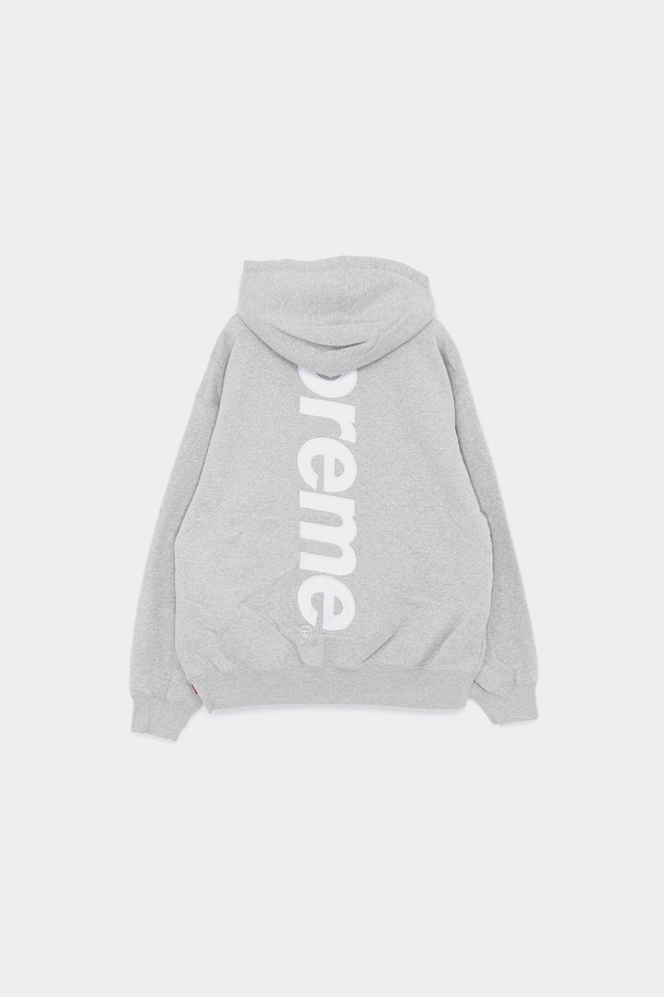 SUPREME - 후디 - 슈프림 24FW 백로고 사틴 아플리케 스웨트 남성 후드티 FW24SW37 HTH GREY