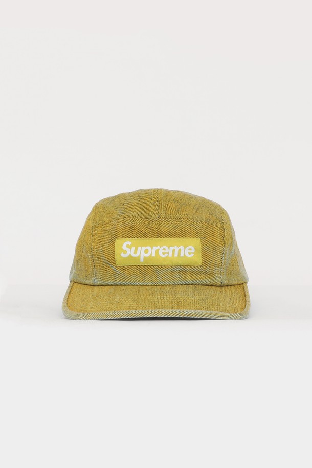 SUPREME - 모자 - 슈프림 패치로고 코티드 데님 공용 캠프캡 SS24H35 YELLOW