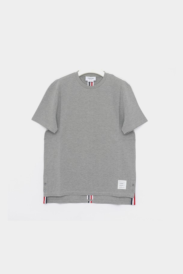 THOM BROWNE - 반팔티셔츠 - 톰브라운 25SS 백삼선 클래식 반팔 남성 티셔츠 MJS056A 00050 055