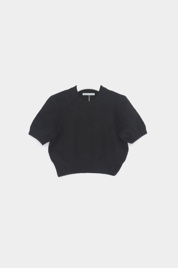 ALEXANDER WANG  - 스웨터 - 알렉산더왕 25SS WANG 로고 크롭 여성 니트 4KC1251047 001