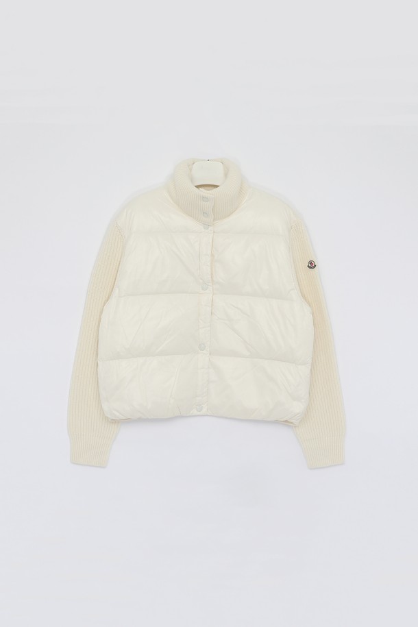 MONCLER - 점퍼 - 몽클레어 25SS 패치로고 하이넥 울 패딩 믹스 여성 자켓 9B00017 M1241 035