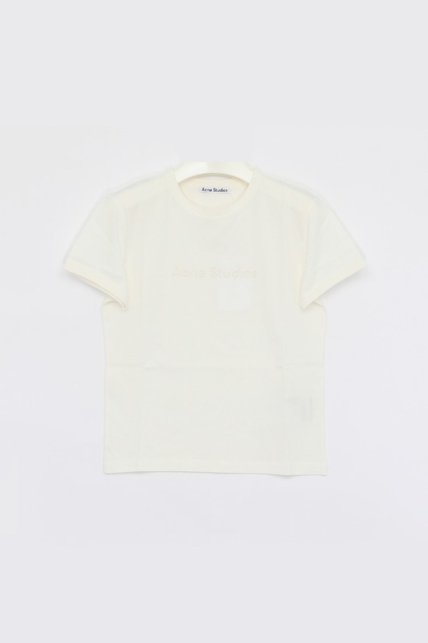 Acne Studios - 반소매 티셔츠 - 아크네 25SS 자수 엠보로고 반팔 여성 티셔츠 AL0469 AEH