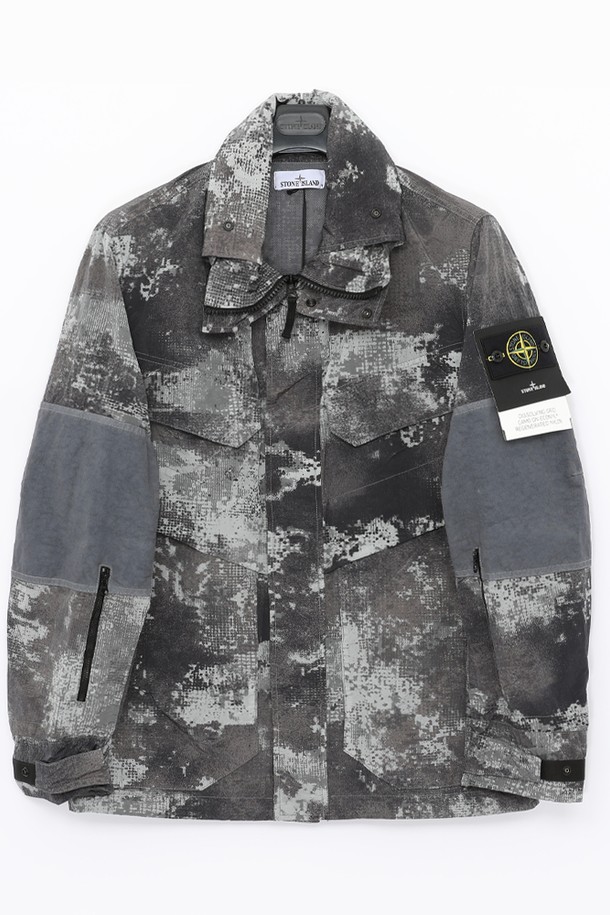 STONE ISLAND - 사파리/필드자켓 - 스톤아일랜드 그리드 카모 에코닐 나일론 남성 자켓 8015438E1 V0060