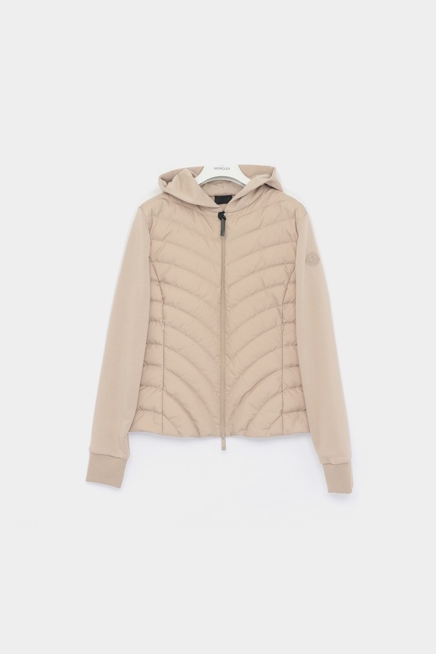 MONCLER - 점퍼 - 몽클레어 25SS 패치로고 사선 퀼팅 패딩 믹스 후드 여성 자켓 8G00020 809KZ 21E