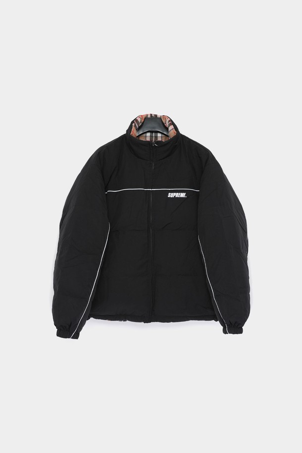 SUPREME - 다운/패딩 - 슈프림 자수로고 리버시블 퍼퍼 패딩 남성 자켓 FW24J108 BLACK