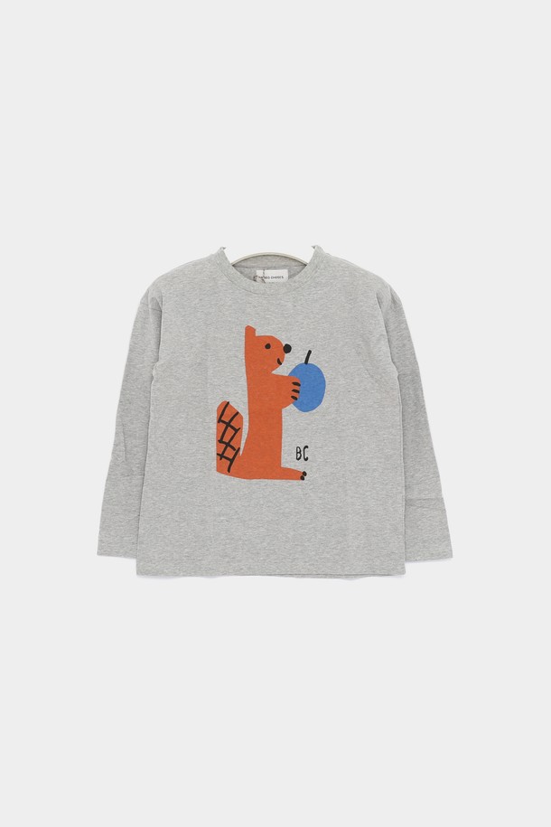 BOBO CHOSES - 키즈상의 - 보보쇼즈 24FW 헝그리 스크월 롱슬리브 긴팔 남아 티셔츠 B224AC018 051