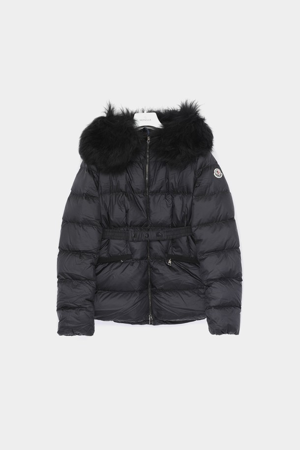 MONCLER - 패딩 - 몽클레어 24FW 보에드 패치로고 벨티드 후드 블랙퍼 패딩 여성 자켓  1A00095 595FE 999 BOED