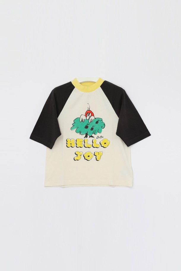 BOBO CHOSES - 키즈상의 - 보보쇼즈 25SS 헬로 조이 레글런 슬리브 반팔 여아 티셔츠 B125AC016 199