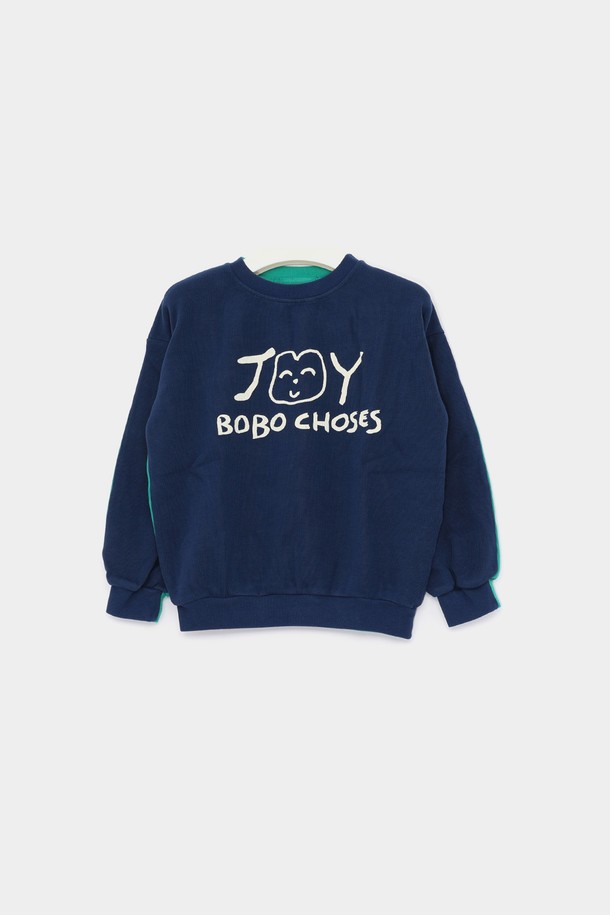 BOBO CHOSES - 키즈상의 - 보보쇼즈 25SS 스마일링  스웨트 남아 맨투맨 B125AC040 411