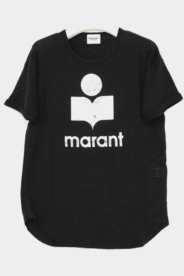 ISABEL MARANT - 반소매 티셔츠 - 이자벨마랑 25SS 에뚜왈 KOLDI 콜디 린넨 반팔 여성 티셔츠 TS0004FA A1N10E 01BK