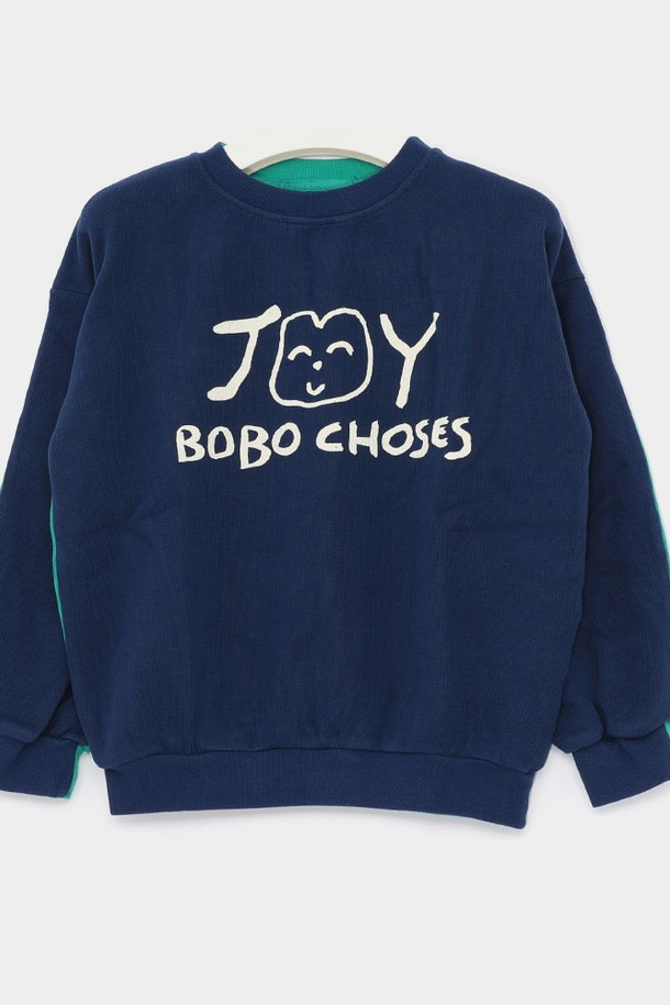 BOBO CHOSES - 키즈상의 - 보보쇼즈 25SS 스마일링  스웨트 남아 맨투맨 B125AC040 411