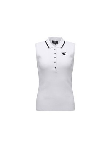 [ANEW GOLF] WOMEN COLLAR GOLGI SLEEVE SWEATER_WH-a