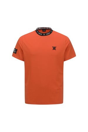 MEN NECK JACQUARD LOGO SHORT T-SHIRT_OR