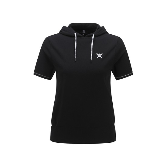 [ANEW GOLF] WOMEN HOODIE POINT SWEATER_BK