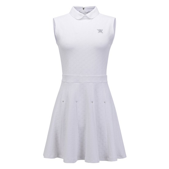 [ANEW GOLF] WOMEN EMBOSS JACQUARD ONE-PIECE_WH