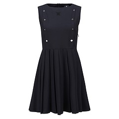 [ANEW GOLF] WOMEN SM PLEATED SLEEVELESS ONEPIECE_BK-a