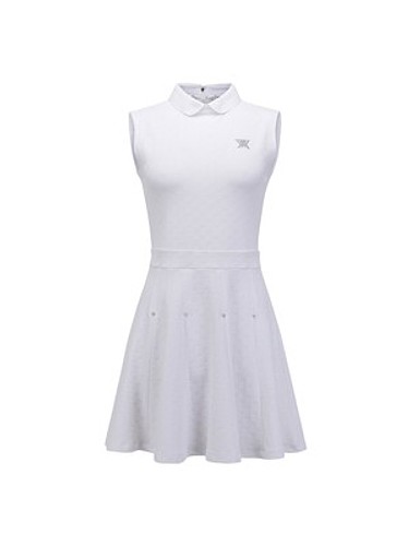 [ANEW GOLF] WOMEN EMBOSS JACQUARD ONE-PIECE_WH-a