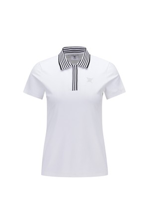 [ANEW GOLF] WOMEN KNIT COLLAR SHORT T-SHIRT_WH_WHITE-a