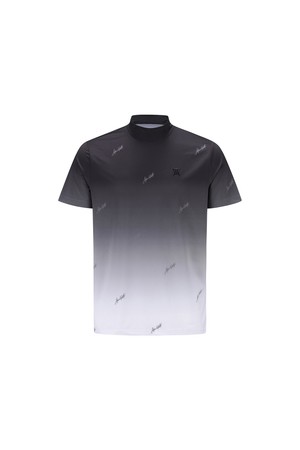 [ANEW GOLF] MEN LOGO PATTERN NECK T-SHIRT_BK_BLACK-a