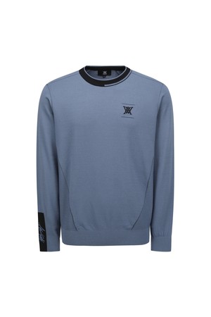 M TEXTURED MIX PULLOVER_BL